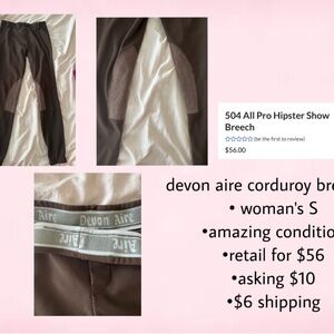 Devon Aire Brown Corduroy Breeches